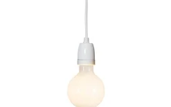 Glaze Textilsladd 5m med Porslinssockel E27 Vit