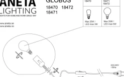 Globus Bordslampa 13cm Vit Prickig