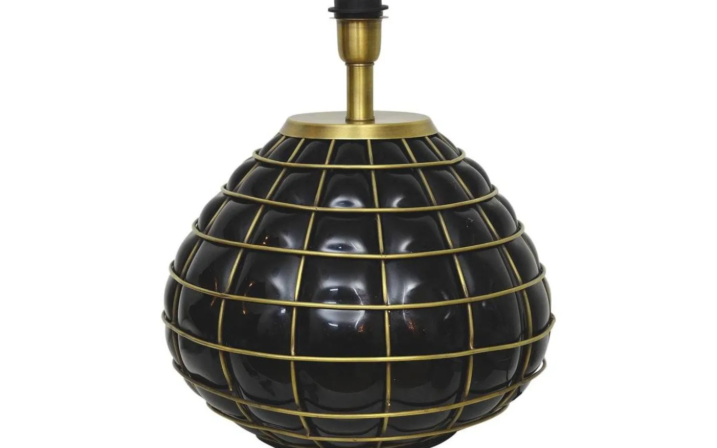 Gloria Lampfot 42cm Svart Glas/Mässing