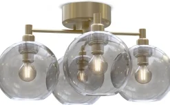 Gloria Plafond 46cm 4L Mässing/Rökfärgat Glas