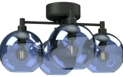 Gloria Plafond 46cm 4L Svartstruktur/Blått Glas