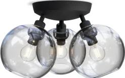 Gloria Plafond 33cm 3L Svartstruktur/Klart Glas
