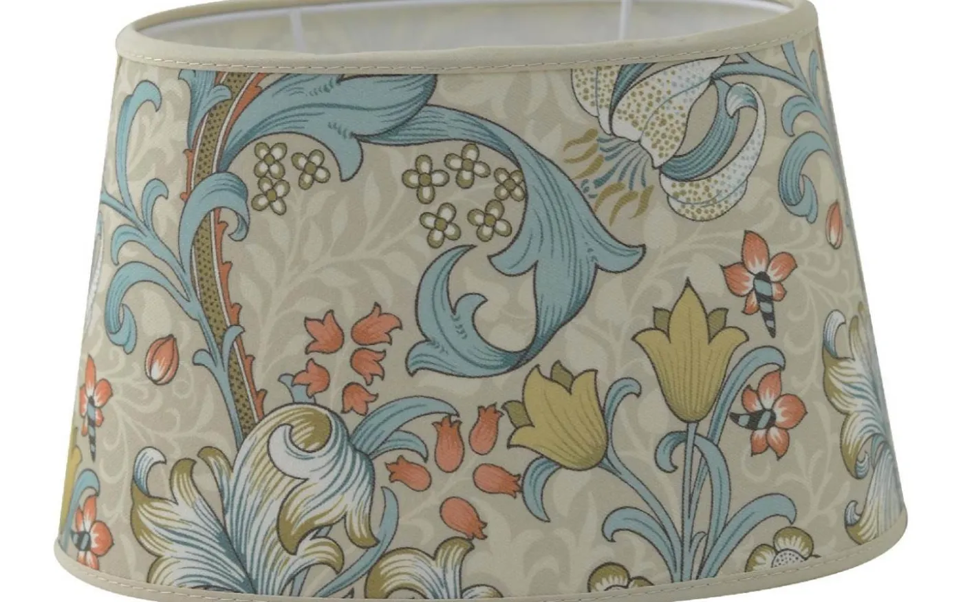 Golden Lily Oval Lampskärm 20cm Teal William Morris