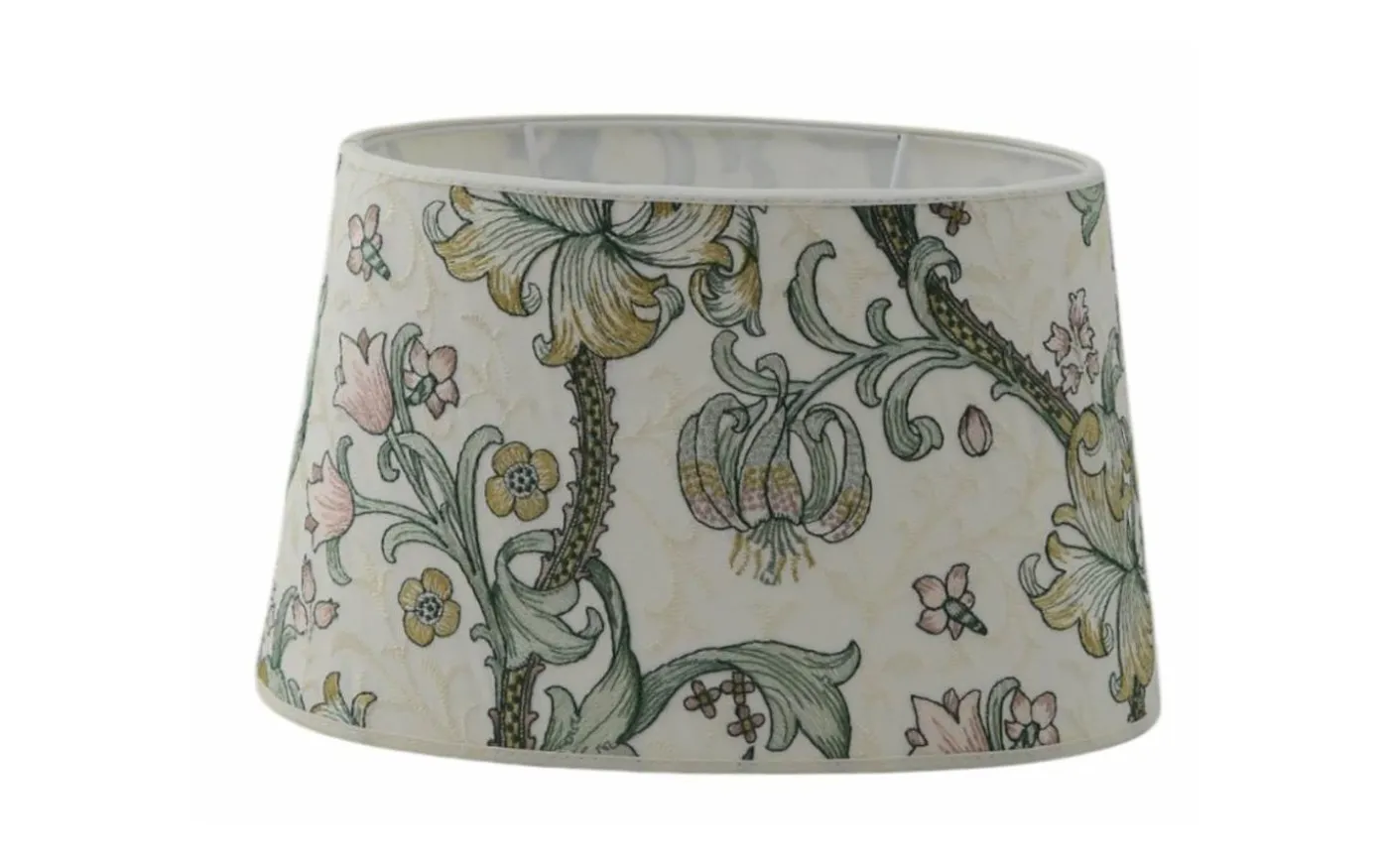 Golden Lily Oval Lampskärm 20cm Embroidery Linen Blush William Morris