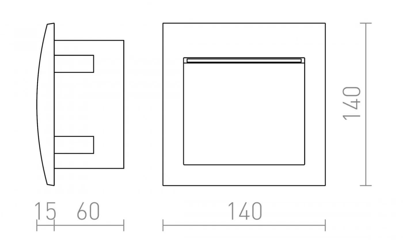 Gordiq M Infälld Vägglampa Vit LED 3W IP65 3000K