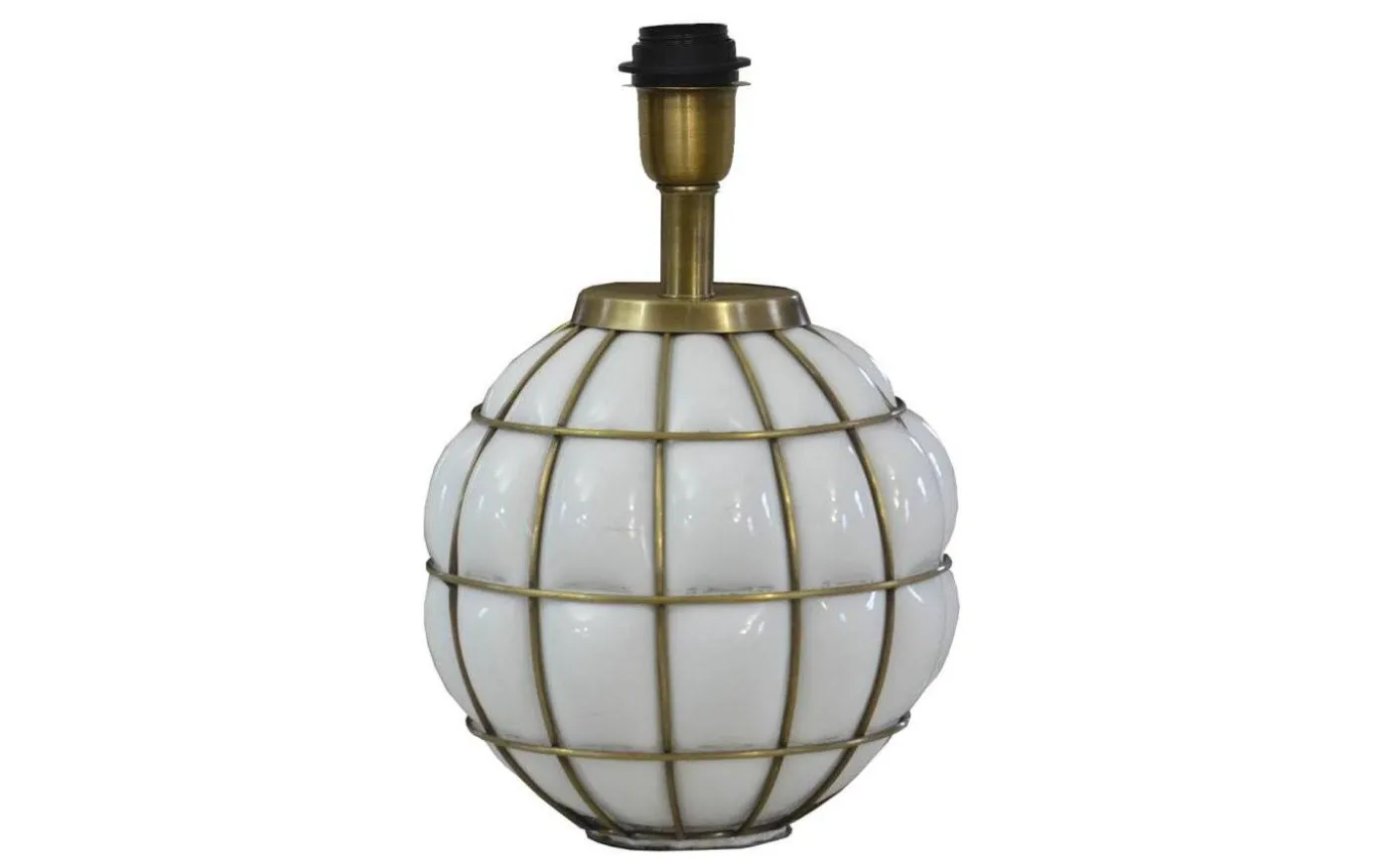 Grace Kelly Lampfot 38cm Vitt glas / Mässing