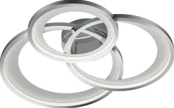 Granada Plafond LED 3-delad 71cm matt vit/krom