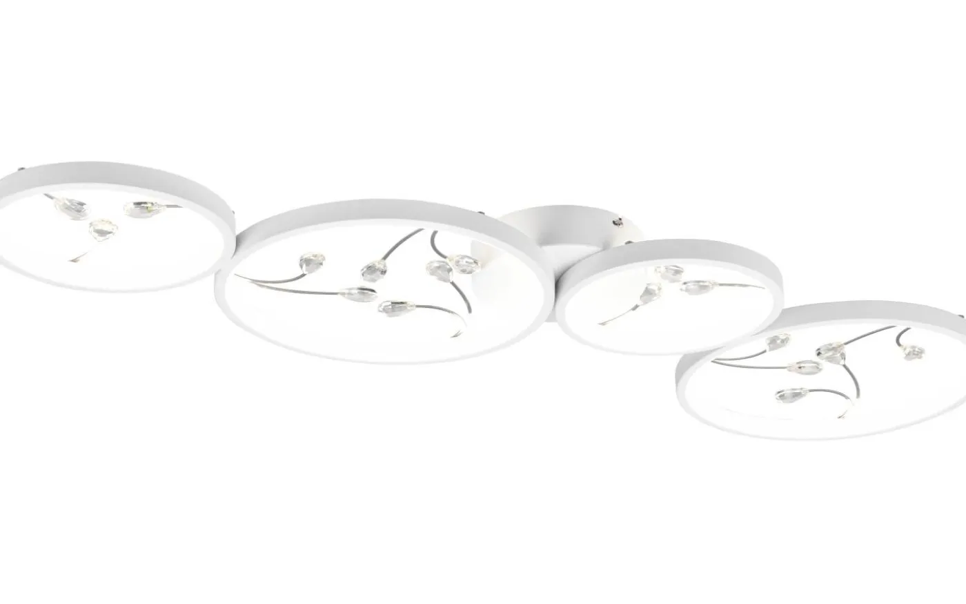 Groovy Plafond LED 4-delad matt vit/krom