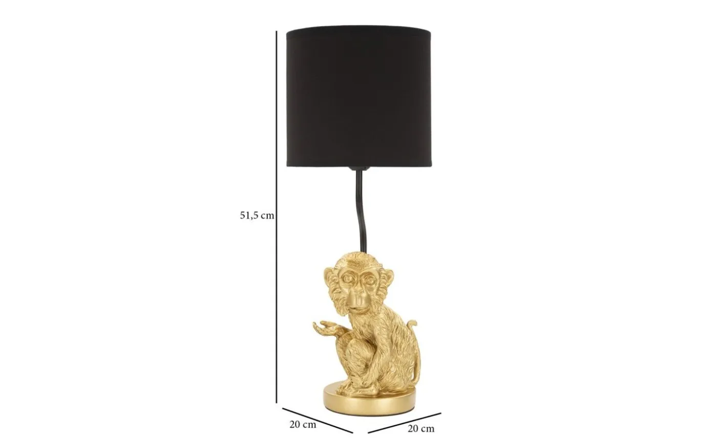 Grosso Bordslampa Apa 51,5cm Guld/Svart