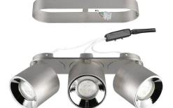 Guayana Spotlight 3-delad GU10 borstad aluminium