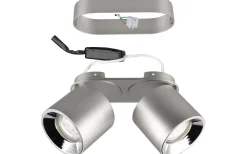 Guayana Spotlight 2-delad GU10 borstad aluminium