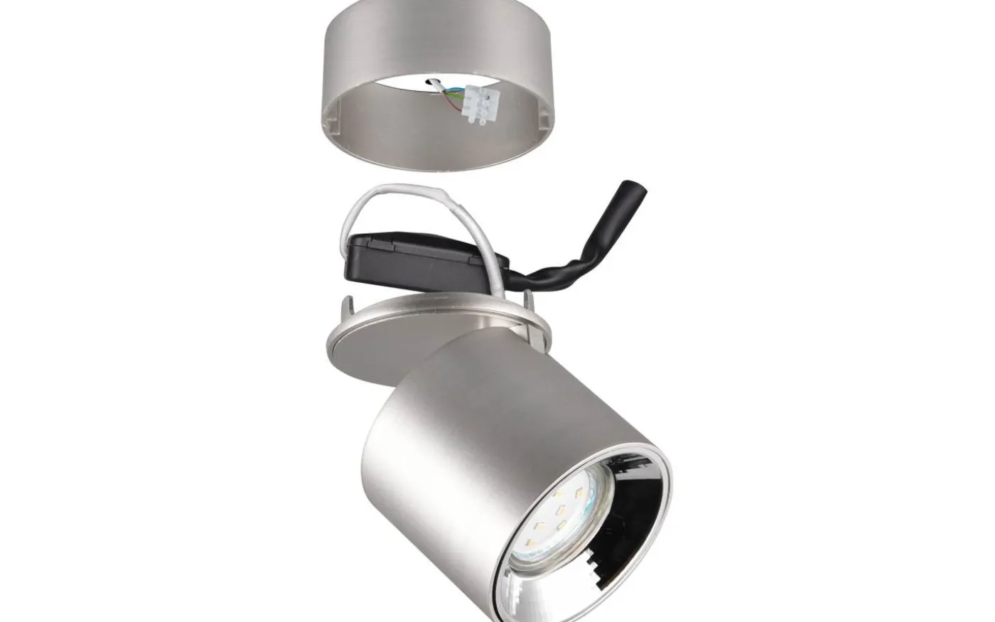 Guayana Spotlight 1-dels GU10 borstad aluminium