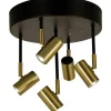 Gusto Takspotlight 30cm LED 5x5W 3000K Svart/Mässing