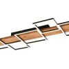 Harper Plafond LED 115cm mattsvart/trä