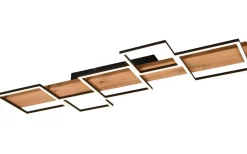 Harper Plafond LED 115cm mattsvart/trä