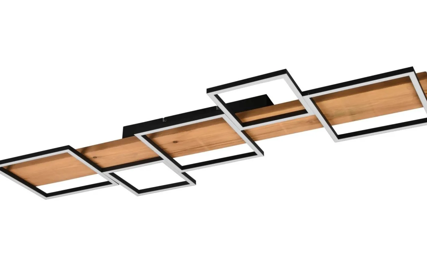 Harper Plafond LED 115cm mattsvart/trä