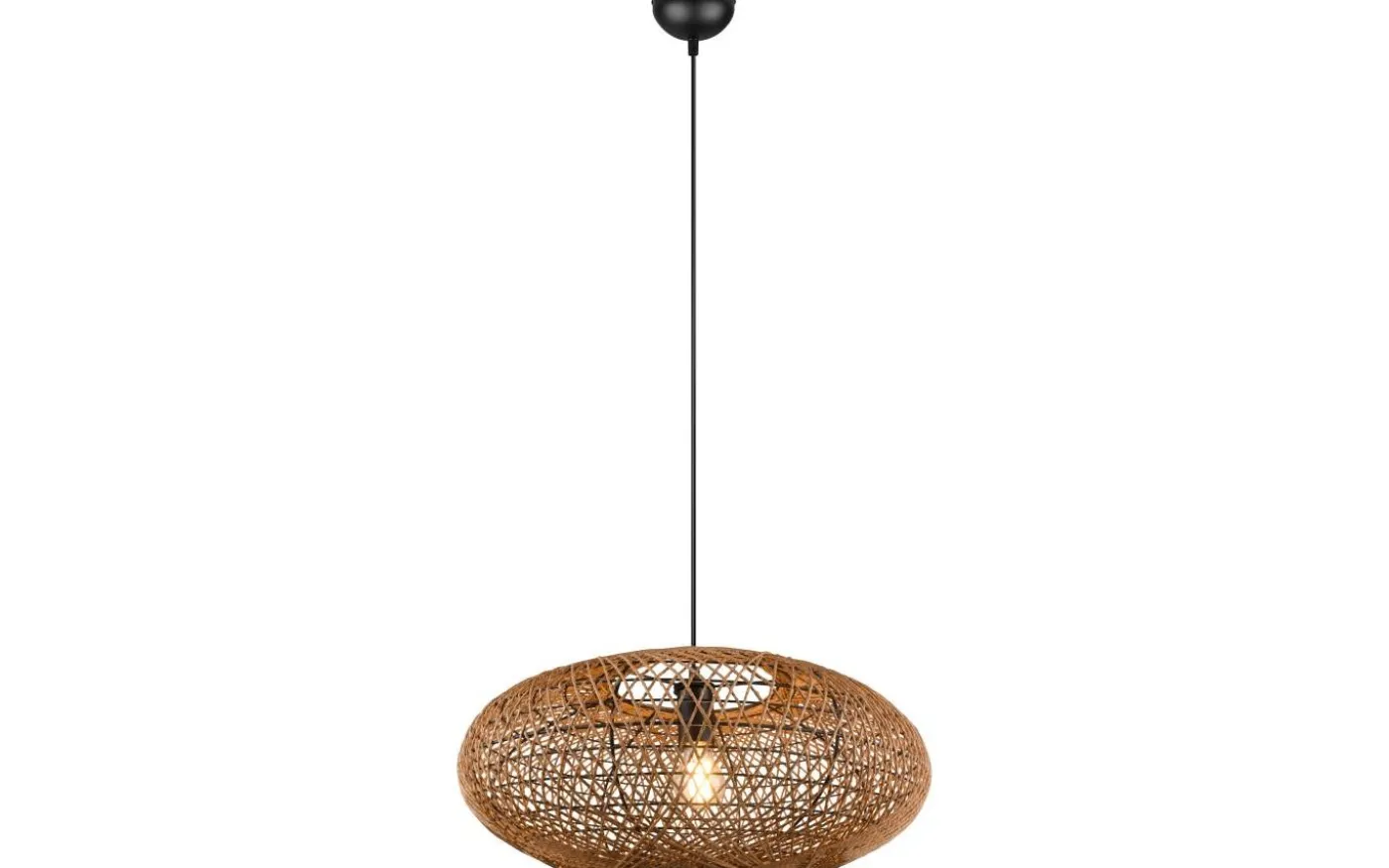 Hedda Takpendel 52cm E27 matt svart/sisal
