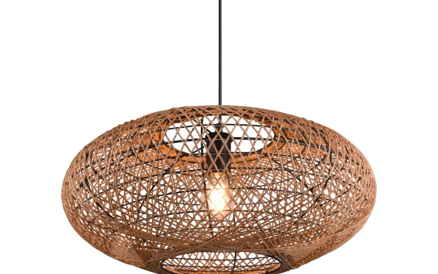 Hedda Takpendel 52cm E27 matt svart/sisal
