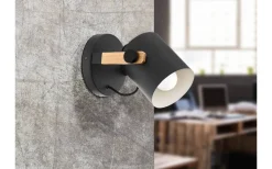 Hornwood Vägglampa Svart/Trä