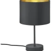 Hostel Bordslampa E27 matt svart/guld
