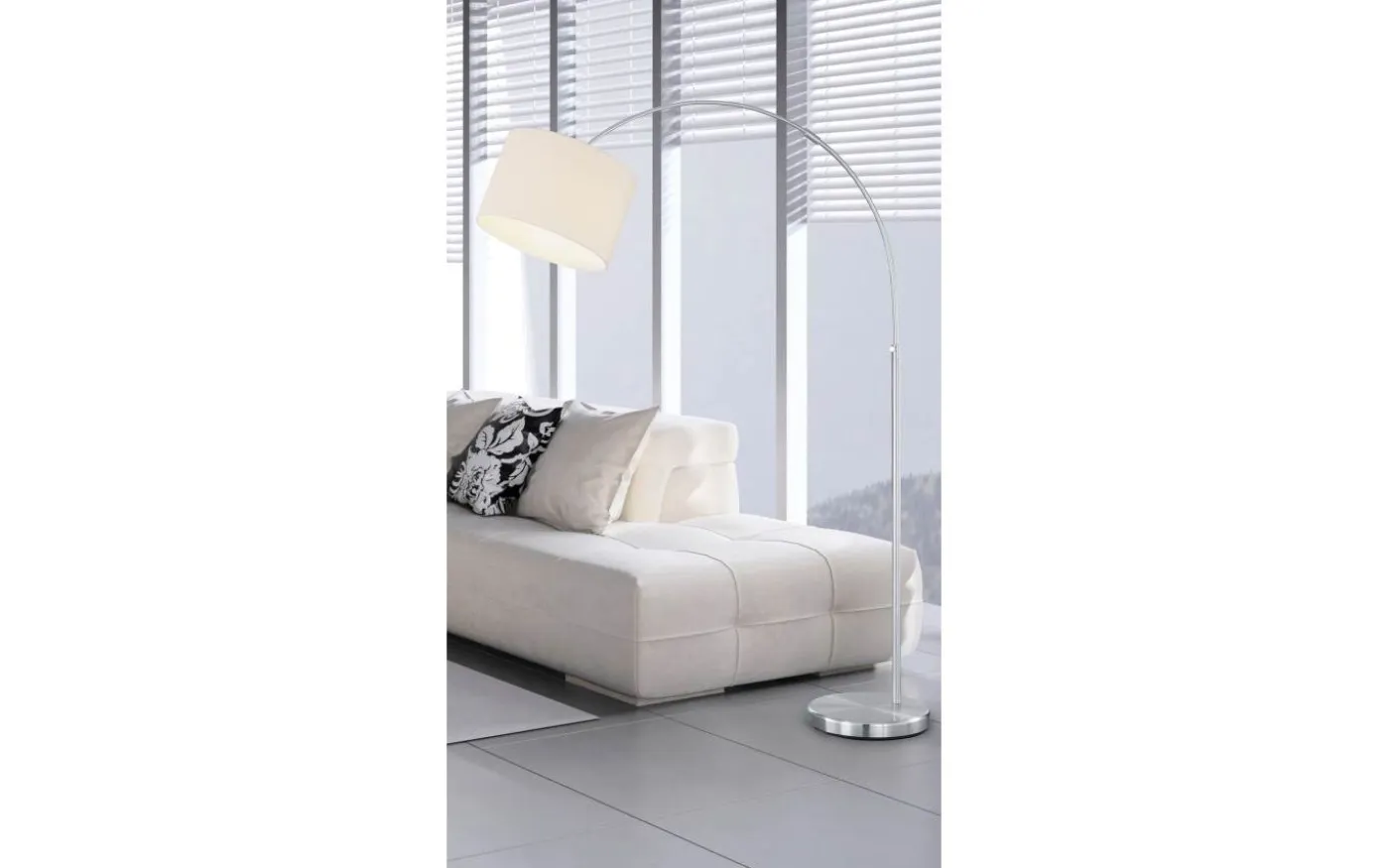 Hotell Golvlampa kurvad E27 vit