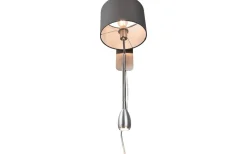 Hotell Vägglampa med läslampa E14 + LED grå