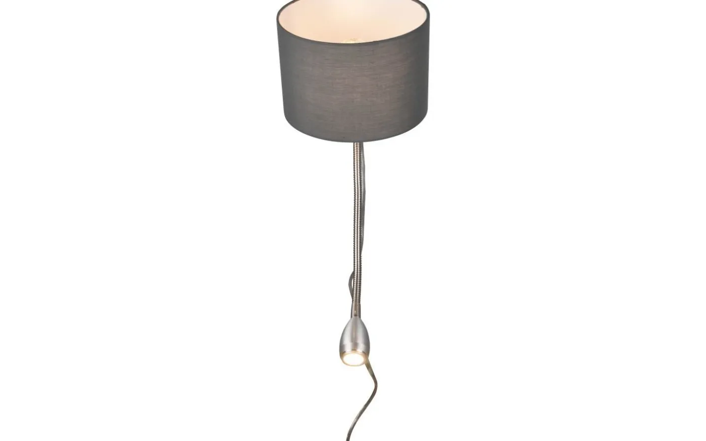 Hotell Vägglampa med läslampa E14 + LED grå