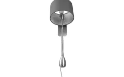 Hotell Vägglampa med läslampa E14 + LED grå