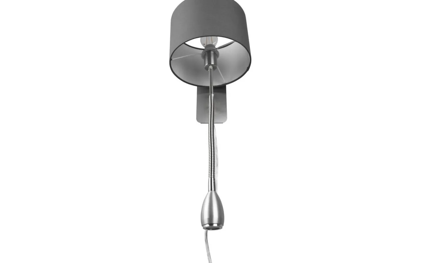 Hotell Vägglampa med läslampa E14 + LED grå