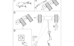 Hubble Vägglampa 2L 35cm Svart