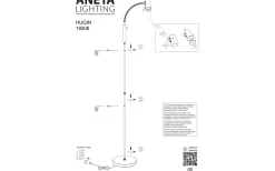 Hugin Golvlampa 135cm Svart