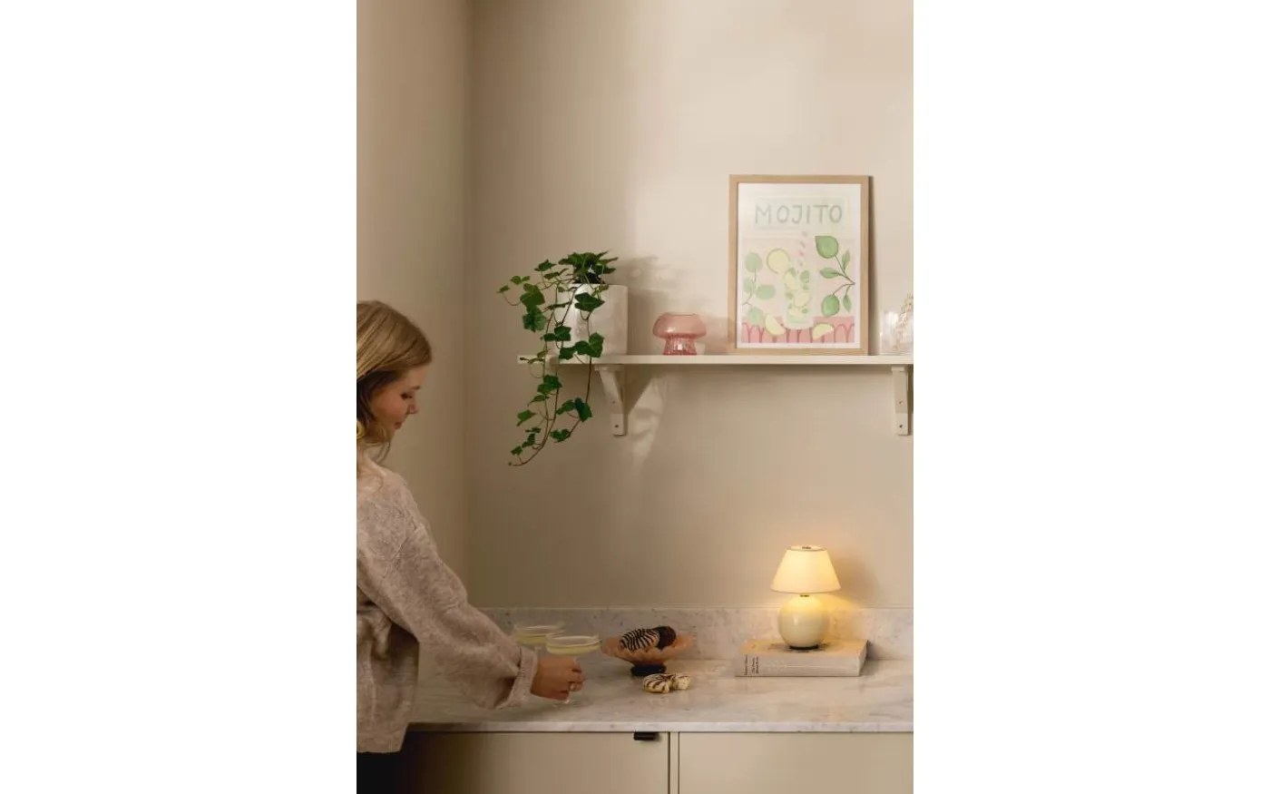 Iris Portabel Bordslampa 23cm Creme