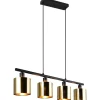Jason Takpendel 4-delad E14 matt svart/guld