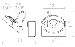 Kelly I Takspotlight Vit LED 12W 3000K
