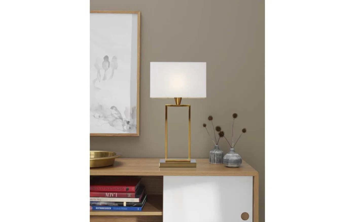 Kensington Bordslampa 51cm Mässing/Vit