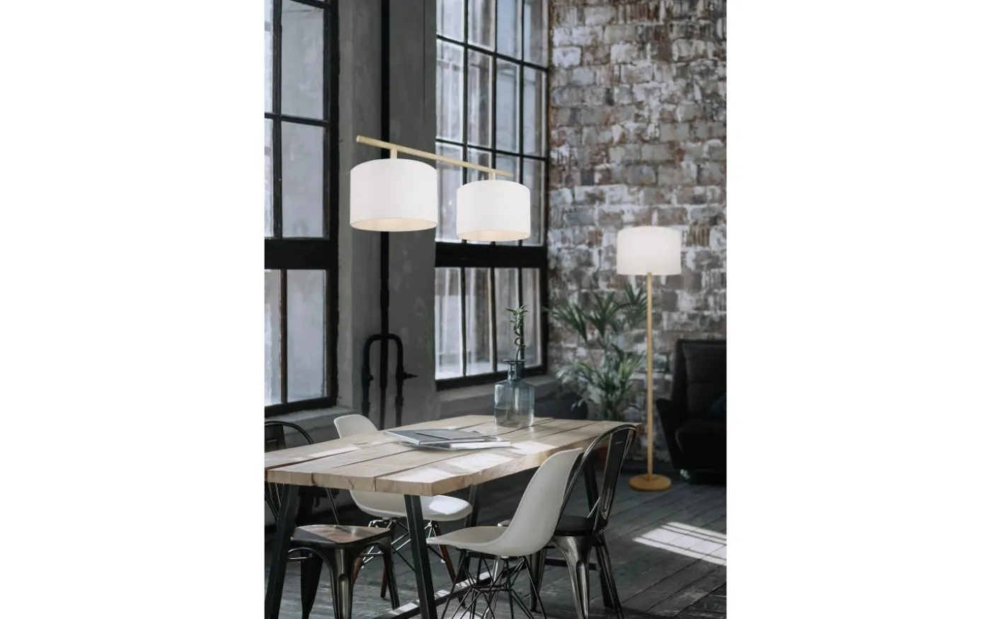 Korba Golvlampa E27 vit