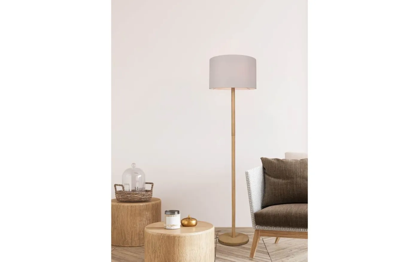 Korba Golvlampa E27 vit