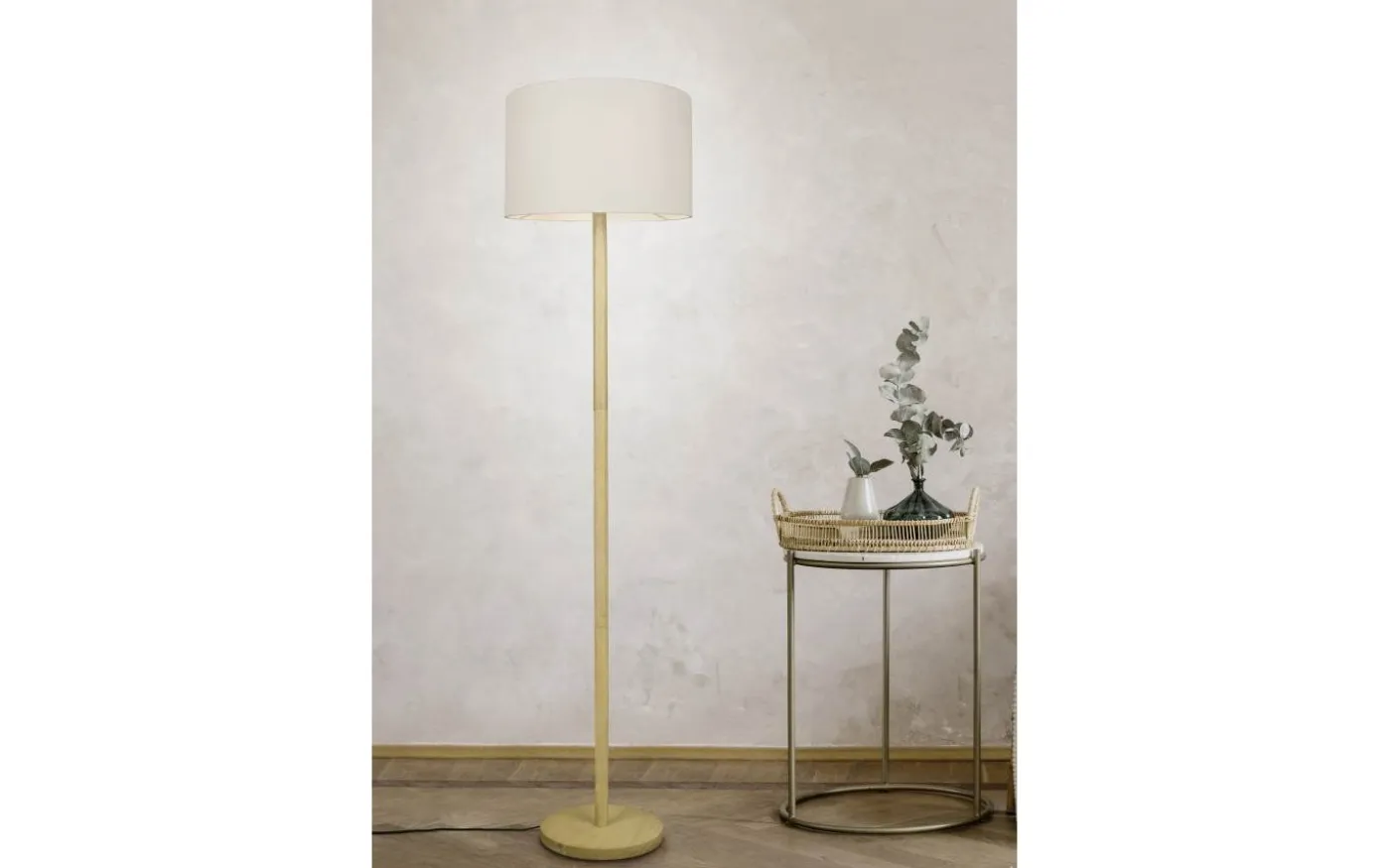 Korba Golvlampa E27 vit