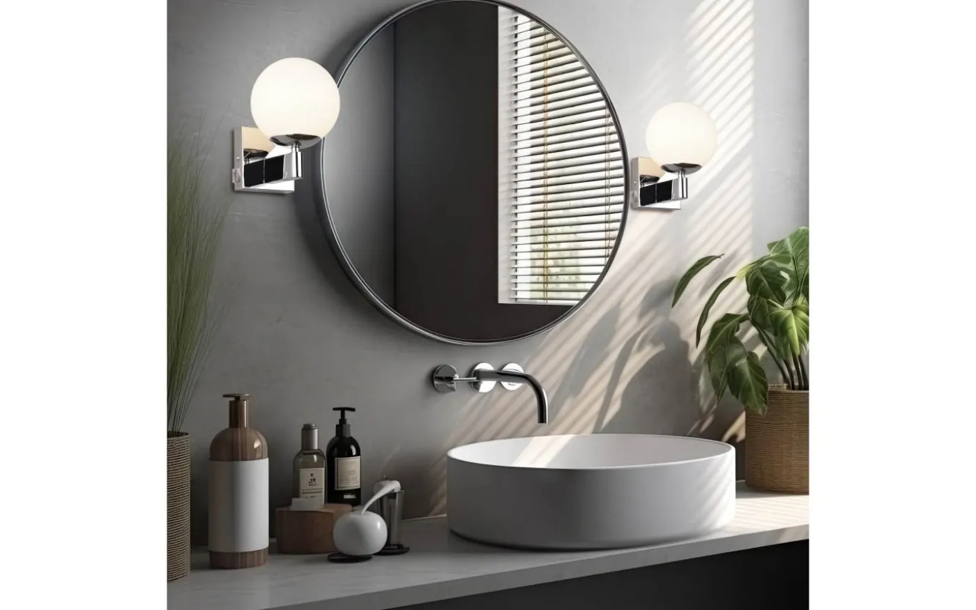 Kula H2O Vägglampa 1-del E14 krom IP44