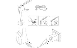 La Seca Skrivbordslampa 26cm Batteri+USB LED 3000/4000/5000K 1,8W Svart