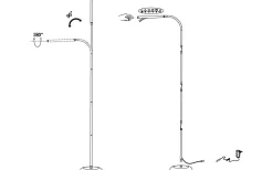 Laroa Golvlampa 130cm 4-Steg DIM LED 4000K 3,5W Svart