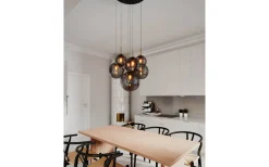 Laura Taklampa 53cm Svart/Rökgrå Glas