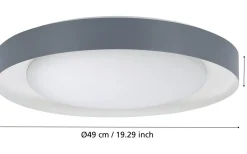 Laurito Plafond 49cm LED 3000-6500K 24W med Fjärrkontroll Grå