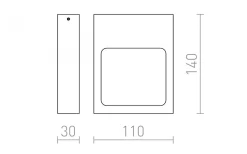 Lea Vägglampa Svart LED 6W 3000K