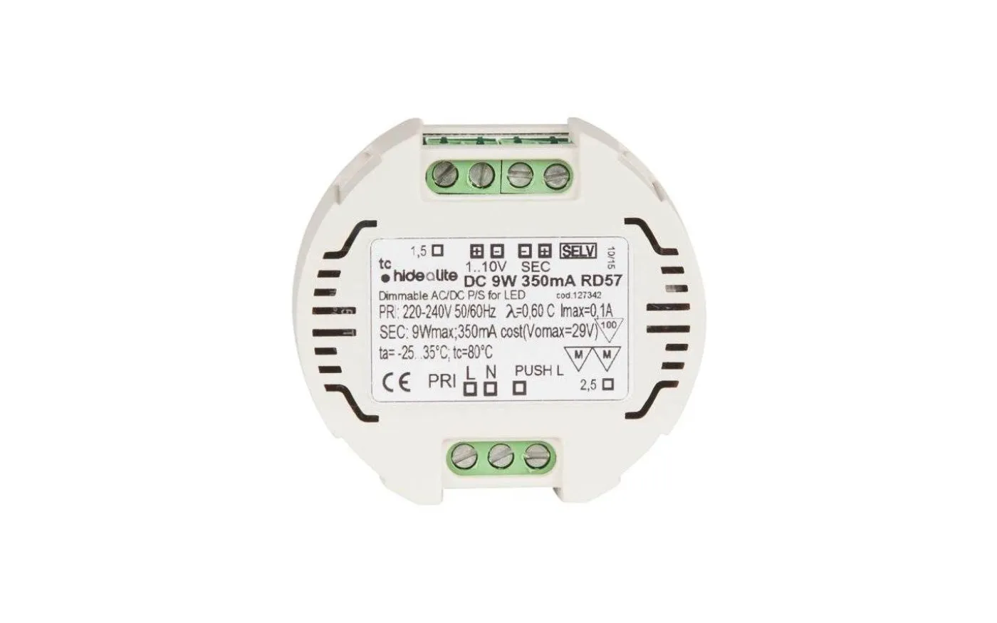 LED-driver Jolly Round Konstantström 350mA 0-9W Dimbar för Apparatdosa