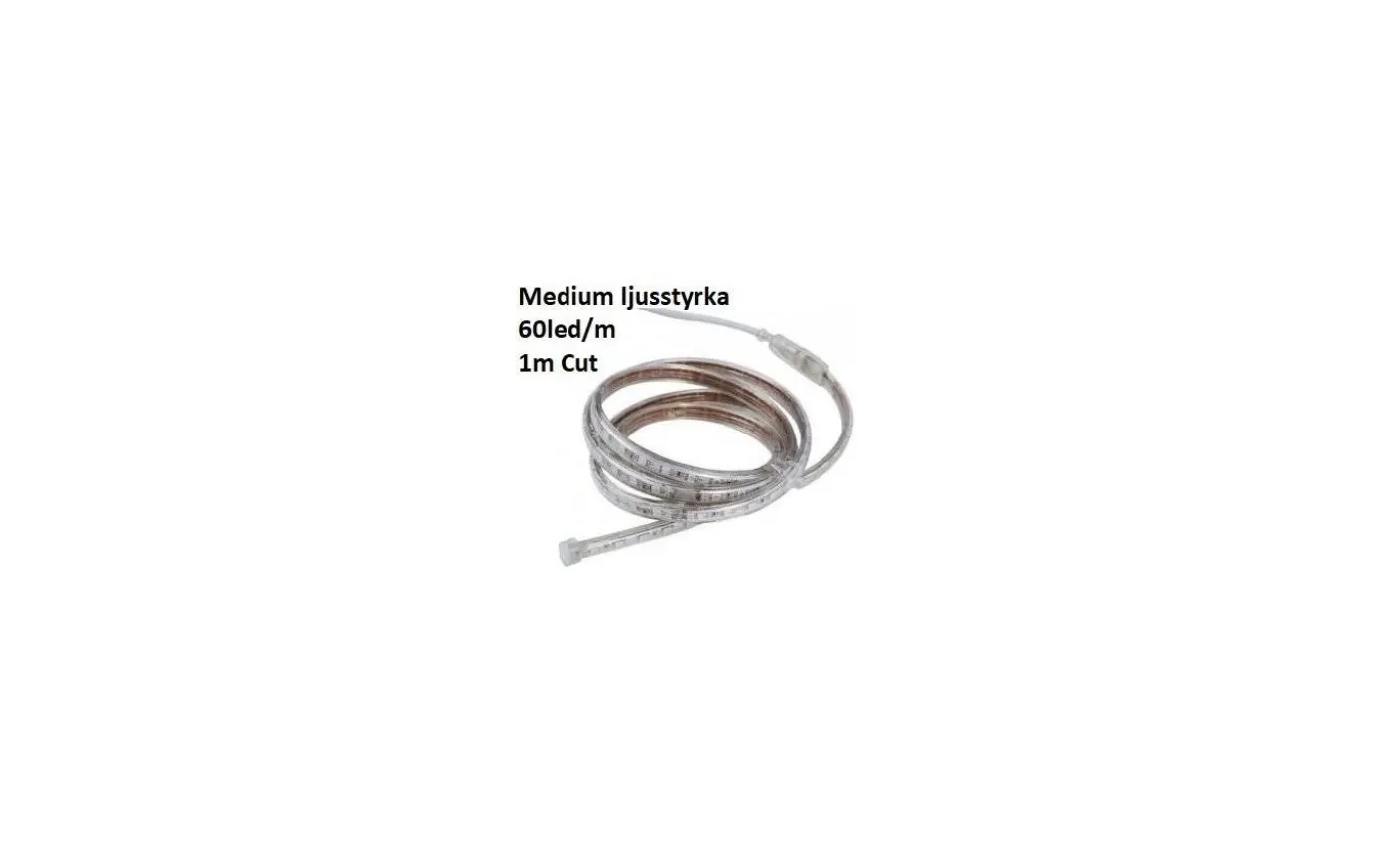 LEDstrip 230V 6W/m 4000K 60led/m 1m Cut Metervara