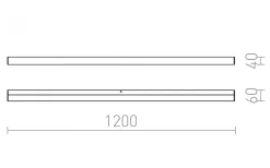 Levia Vägglampa Aluminium 120cm LED 24W IP44 3000K