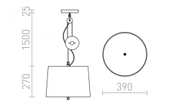 Levita Taklampa med hiss Svart/Krom E27