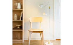 Lilje Golvlampa 135cm Dubbel Vit/Mässing