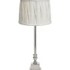Linné Bordslampa 49cm Krom/Offwhite Plissé
